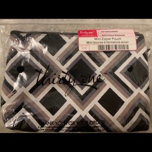 Thirty One Mini Zipper Pouch Deco Diamond